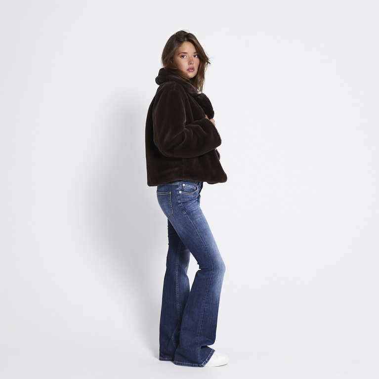 Faux fur jacket "Mary" Brown